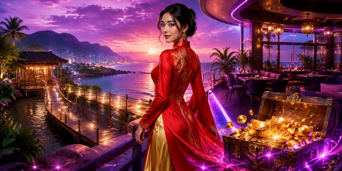 Người chơi xổ số tại Vũng Tàu với trang phục áo dài truyền thống